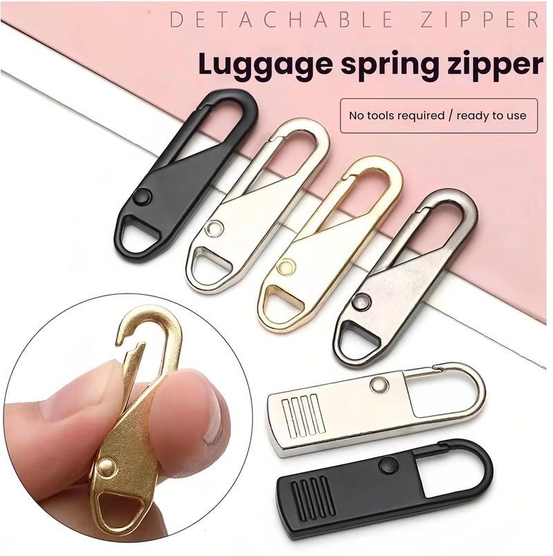 Rabihike Zipper Pull Replacement, Zipper Pull Tabs for Luggage Clothing Jackets Backpacks Boots Purse Coat (Black+ Silver - Image 2